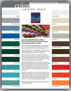 roll up door color chart